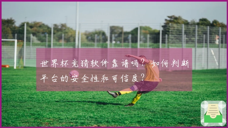 世界杯竞猜软件靠谱吗？如何判断平台的安全性和可信度？